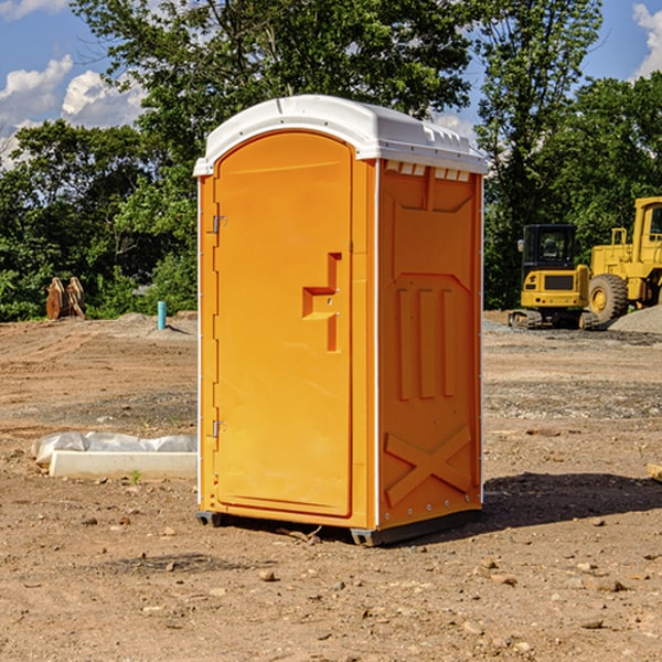 how often are the portable toilets cleaned and serviced during a rental period in Garey California